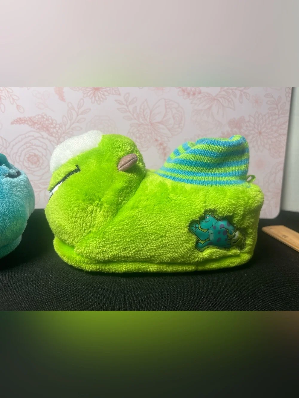 Disney PIXAR Monsters Inc Bootie Slippers 3D Sully & Mike Kid Size 7-8 Non-slip